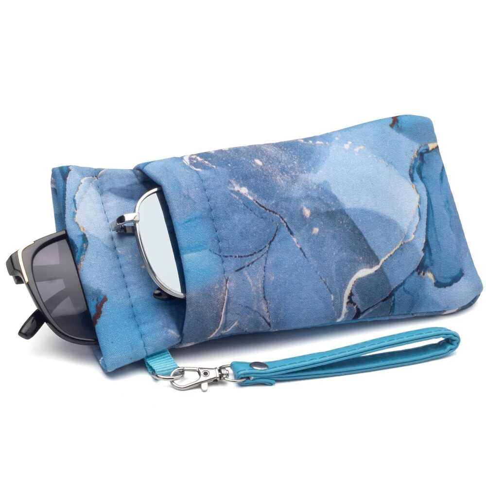 2676 Double Eyeglasses Pouch Large Squeeze Top Microfiber Soft Glasses Case